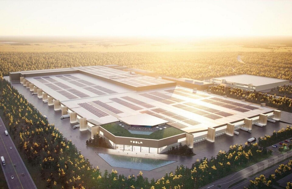 Giga Berlin ska tillverka Tesla-bilar för den europeiska marknaden.E Foto: Tesla Giga Berlin ska tillverka Tesla-bilar för den europeiska marknaden.E Foto: Tesla