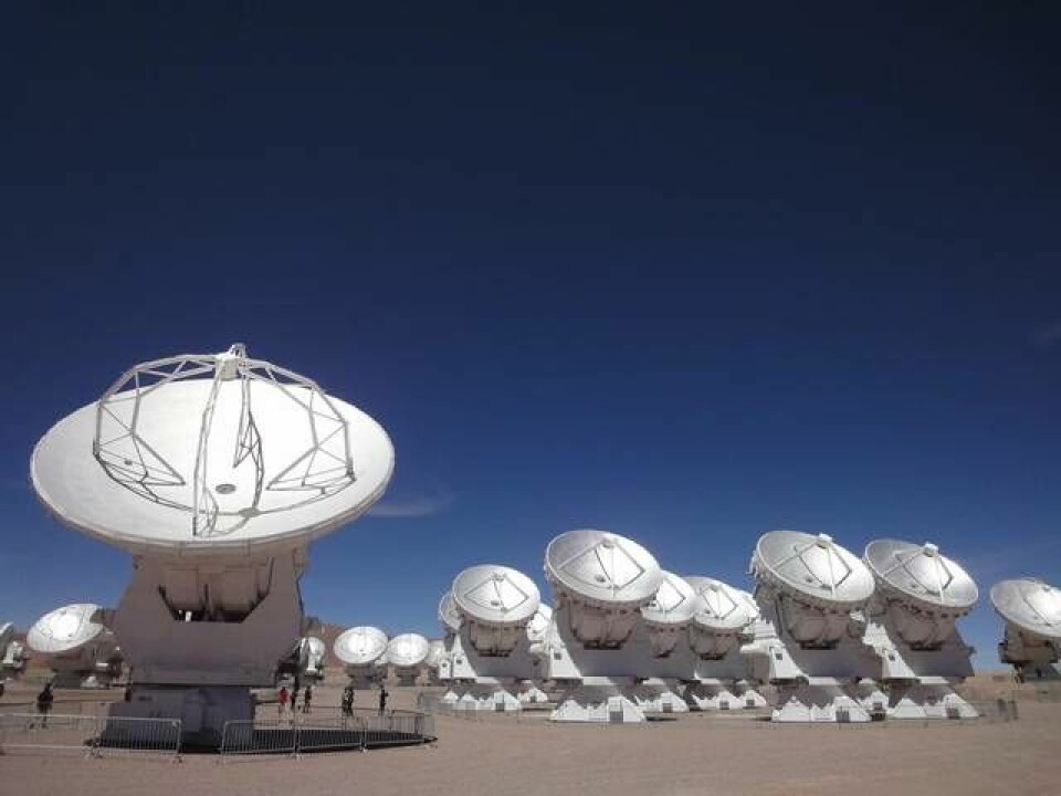Radioteleskopgruppen Alma, Atacama Large Millimeter/Submillimeter Array i Chile. Foto: 2019 Kohno et al