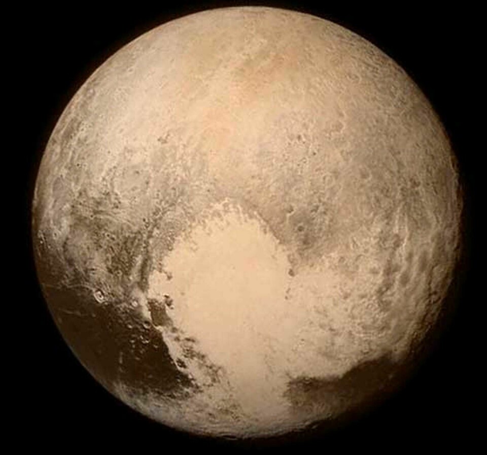 Pluto avbildad på avståndet 766000 km från sonden New Horizons. Foto: Nasa