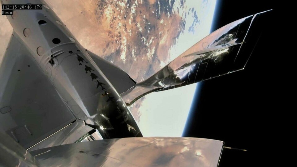 Efter släppet från moderfarkosten nådde VSS Unity Mach 3 och en höjd på 89 km. Foto: Virgin Galactic