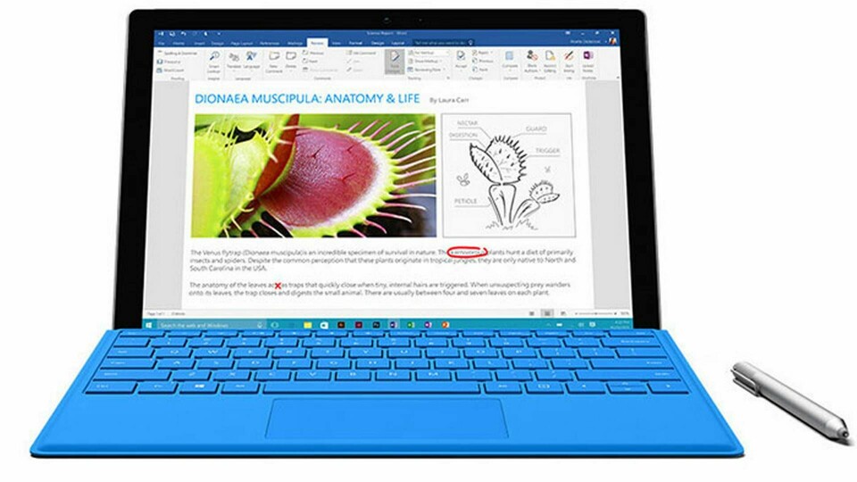 Microsoft Surface Pro 4 är fortfarande intressant på den vikande marknaden för surfplattor. Foto: Microsoft