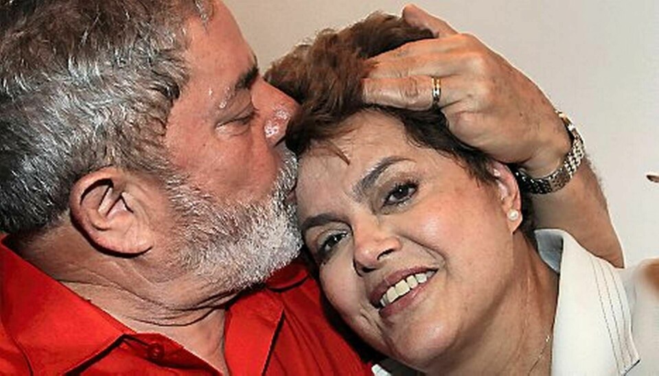 Avgående presidenten Luiz Inacio Lula da Silva och hans efterträdare Dilma Rousseff.