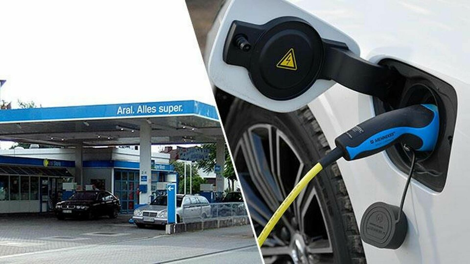 Tysklands 14 000 bensinstationer måste nu erbjuda laddstationer. Foto: Joho345 (wikipedia) och TT