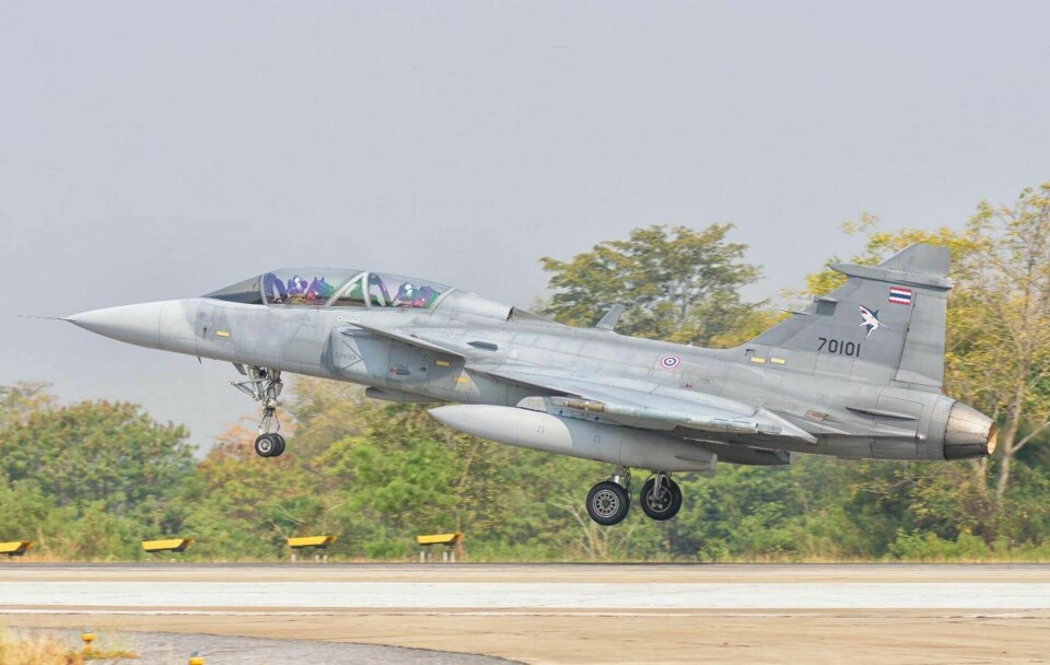 Jas 39 Gripen som ingår i Royal Thai Air Force. Foto: Sanna Percivall