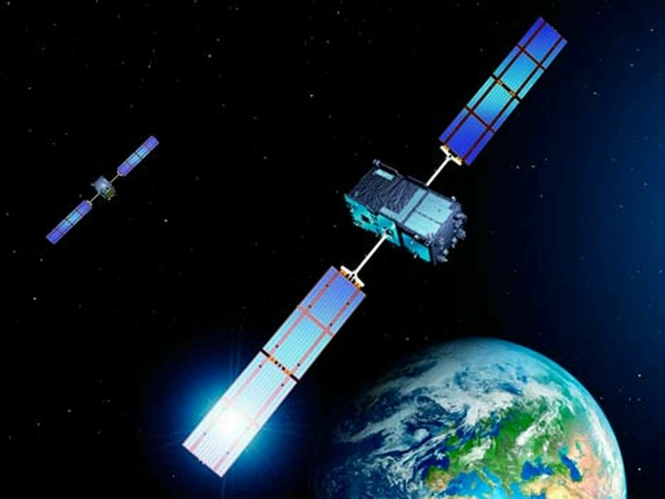 Galileosatelliter runt jorden. (Illustration ESA)