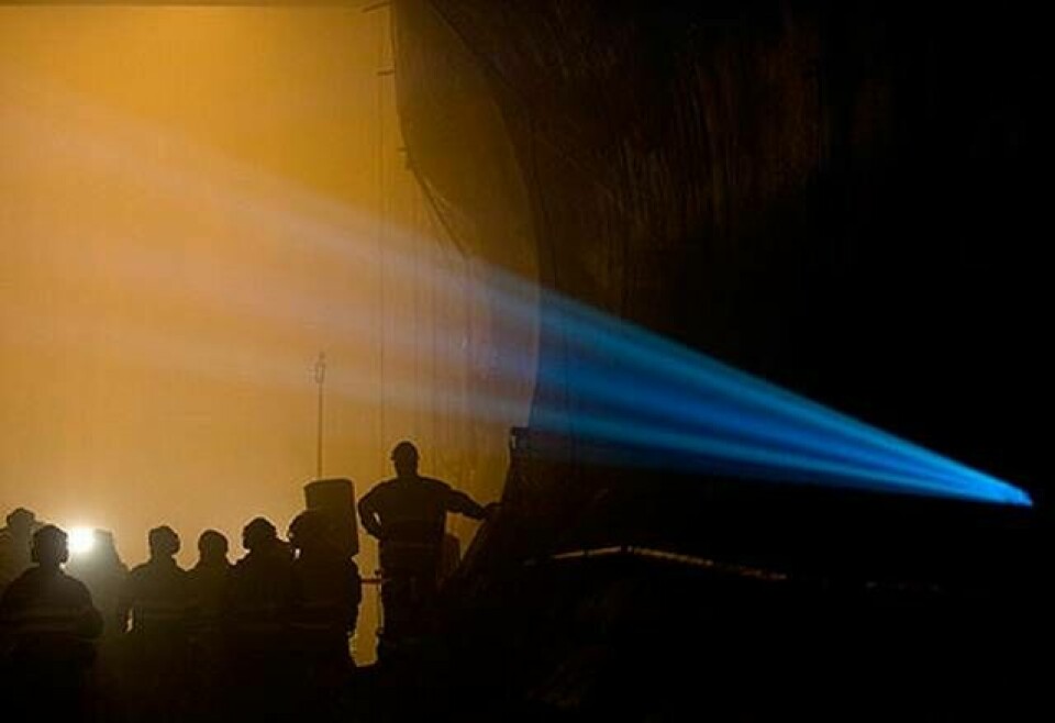 Vackra underjordiska bilder kablades ut världen över när ljusstrålar sipprar in i gruvan. Foto: Björn Lindgren/Scanpix