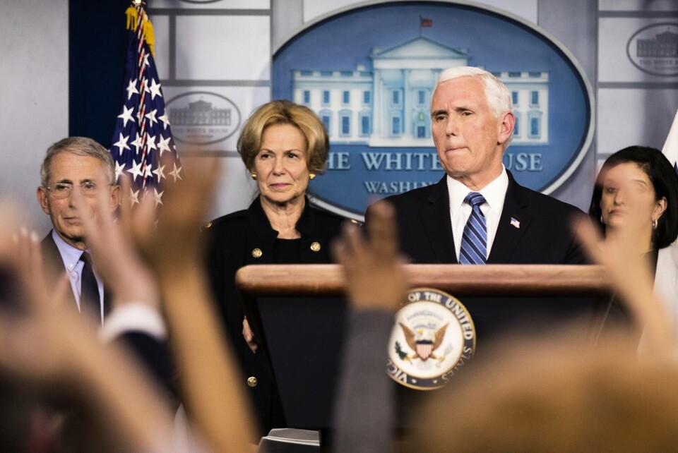 USA:s vicepresident Mike Pence vid en pressträff i Vita huset. Foto: Manuel Balce Ceneta/AP/TT USA:s vicepresident Mike Pence vid en pressträff i Vita huset. Foto: Manuel Balce Ceneta/AP/TT