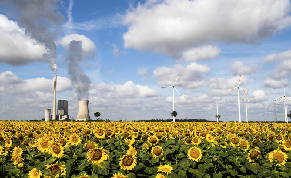 Ett koleldat kraftverk bredvid vindsnurror i Tyskland. Världen måste ställa om från fossila bränsle till förnybara alternativ – och det snabbt, enligt FN:s klimatpanel IPCC. Foto: Julian Stratenschulte/AP/TT