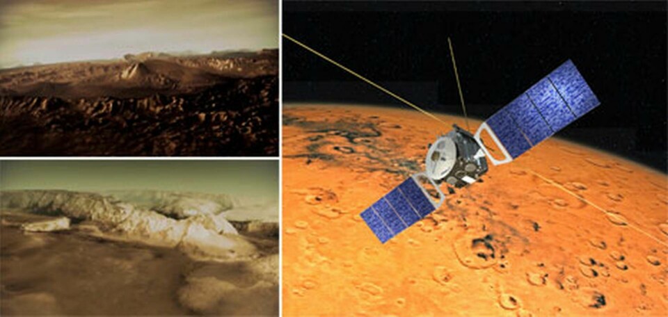 Data och bilder från Mars Express har använts för att göra en realistisk 3d-video med överflygningar av Mars. Foto: ESA & DLR