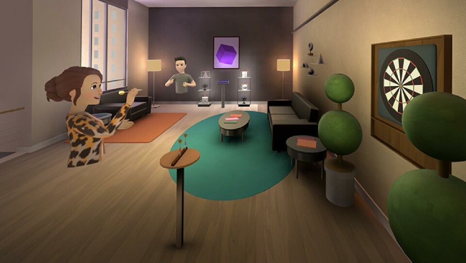 I Horizon worlds ska Facebookanvändare kunna vr-mingla virtuellt med vänner och bekanta. Foto: Meta I Horizon worlds ska Facebookanvändare kunna vr-mingla virtuellt med vänner och bekanta. Foto: Meta