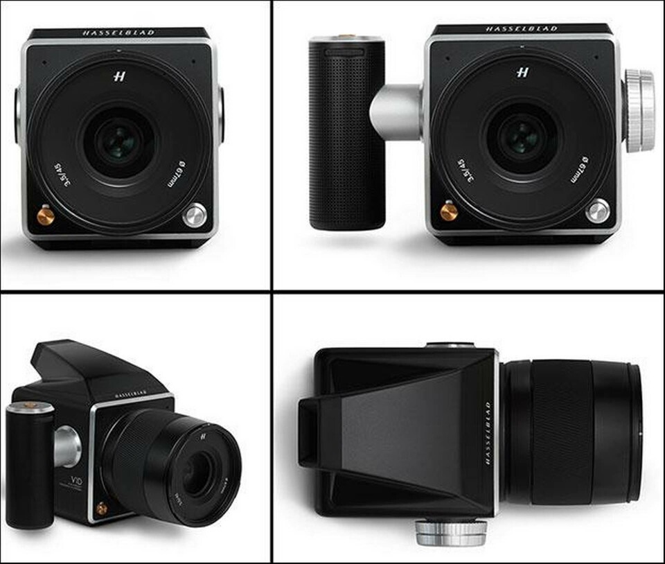 Bland modulerna som bygger kameran finns sökare, bildskärm, vred och handtag. Foto: Hasselblad Bland modulerna som bygger kameran finns sökare, bildskärm, vred och handtag. Foto: Hasselblad