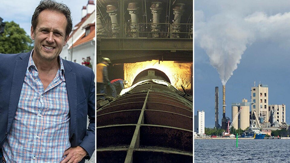 När stålindustrin ställer om ska kol och koks bytas ut mot vätgas i masugnsprocessen (bilden i mitten). Cementbranschen är en av nio branscher som har presenterat färdplaner för hur de ska bli fossilfria. I gotländska Slite har Cementa en fabrik (bilden till höger). Till vänster: Svante Axelsson. Foto: Lotte Fernvall / Aftonbladet / IBL, Susanne Lindholm, Magnus Martinsson / Naturfotograferna / IBL När stålindustrin ställer om ska kol och koks bytas ut mot vätgas i masugnsprocessen (bilden i mitten). Cementbranschen är en av nio branscher som har presenterat färdplaner för hur de ska bli fossilfria. I gotländska Slite har Cementa en fabrik (bilden till höger). Till vänster: Svante Axelsson. Foto: Lotte Fernvall / Aftonbladet / IBL, Susanne Lindholm, Magnus Martinsson / Naturfotograferna / IBL