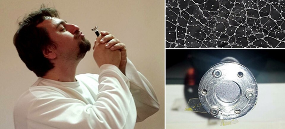 I forskarnas mikrofon är membranet av nickel utbytt mot ett som tillverkats av grafen. Foto: Dirigent Acoustics I forskarnas mikrofon är membranet av nickel utbytt mot ett som tillverkats av grafen. Foto: Dirigent Acoustics