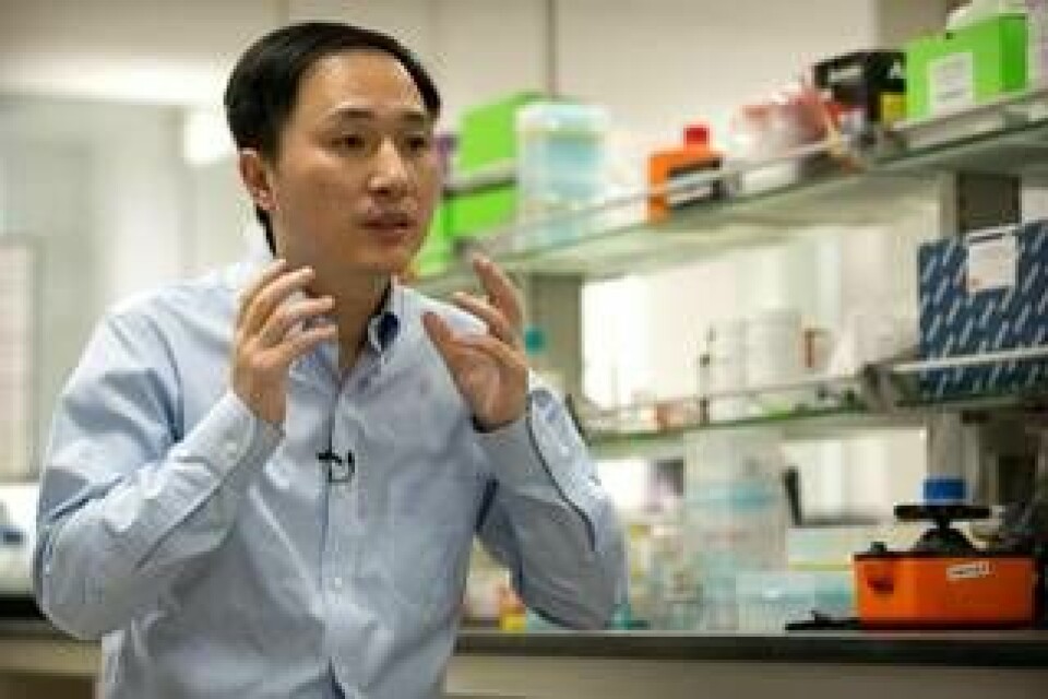 Forskaren He Jiankui uppger att han har använt gensaxen Cripsr-Cas9 för att redigera ett tvillingpars dna i embryostadiet. Foto: Mark Schiefelbein