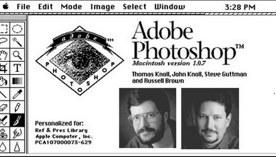 Bröderna Thomas och John Knoll skapade den första kommersiella versionen av Photoshop som lanserades 1990. Foto: Computer History Museum Bröderna Thomas och John Knoll skapade den första kommersiella versionen av Photoshop som lanserades 1990. Foto: Computer History Museum