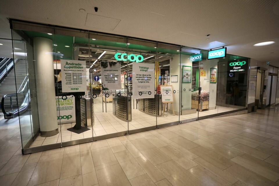 Hundratals Coop-butiker tvingades stänga i juli efter att en it-attack stängt ner livsmedelskedjans kassasystem. Arkivbild. Foto: Ali Lorestani/TT