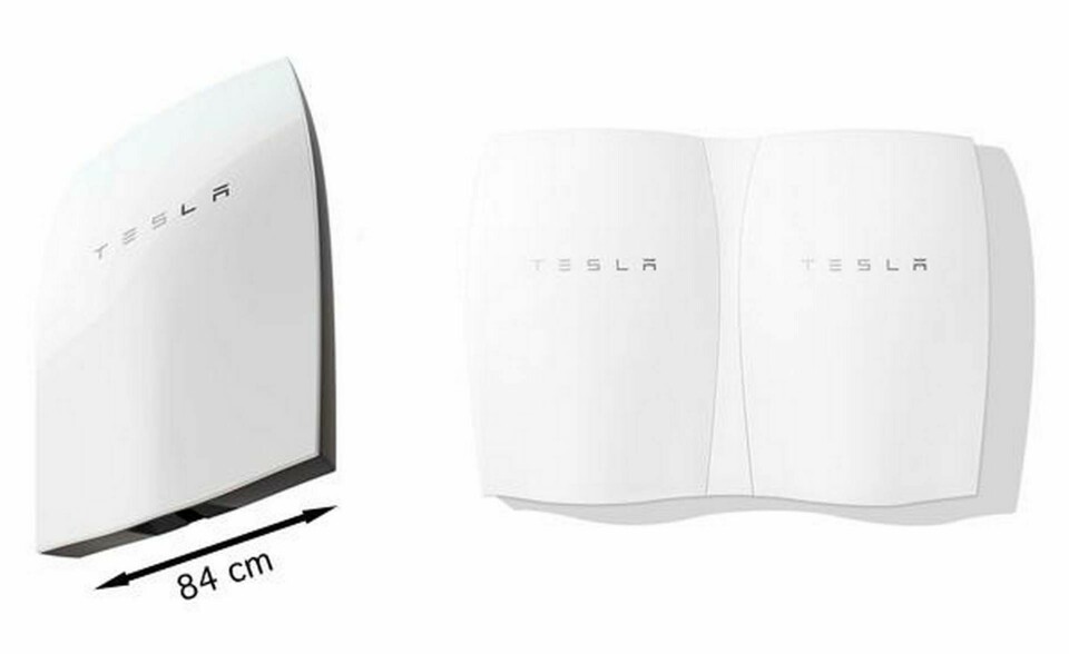 Batteripaketet för hushållsbruk lagrar 7 kWh per modul. Foto: Tesla Motors