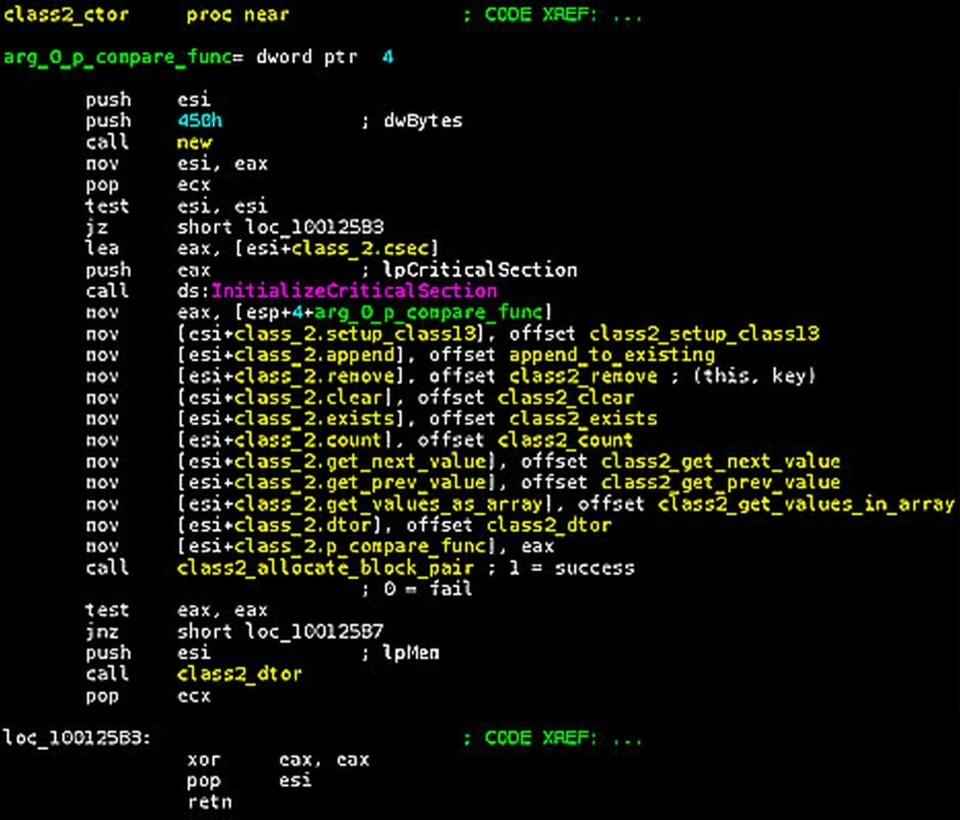 Kod som genererats av det okända programspråket i trojanen Duqu? Foto: Kaspersky Lab