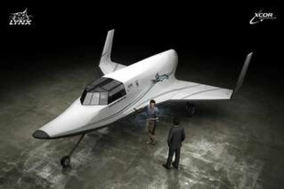 Animerad bild av den kommande 'suborbitala' rymdfarkosten Lynx 1. Foto: Xcor Aerospace