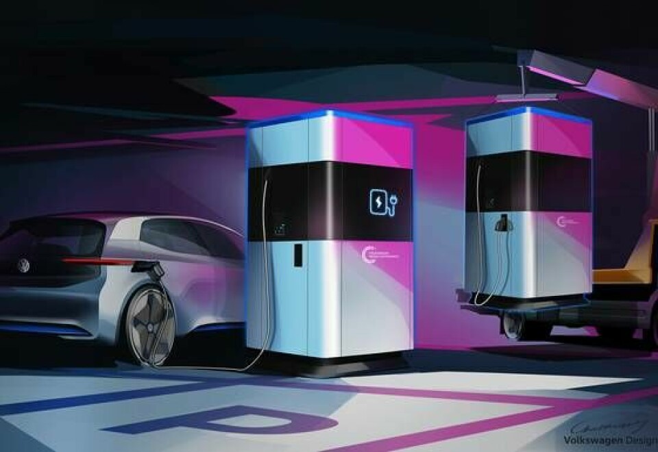 Volkswagens powerbank, 'en glimt av framtiden'. Foto: Volkswagen