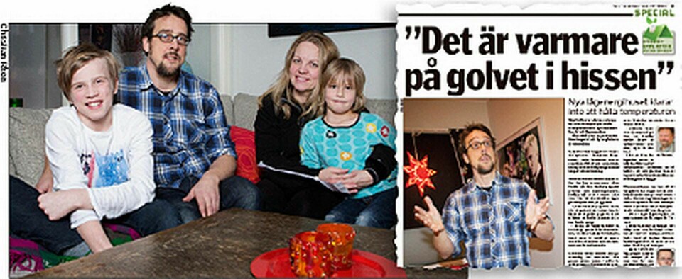 Familjen Pontén/Lindberg bor i en lågenergilägenhet i södra Stockholm. I Ny Teknik den 30 januari skrev vi om deras problem med låg inomhustemperatur.
