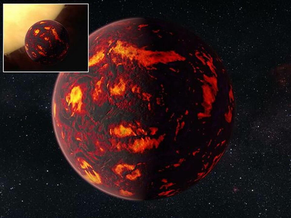 Väte och helium dominerar atmosfären kring exoplaneten 55 Cancri e som även fått namnet Janssen efter en nederländsk teleskoppionjär. Foto: ESA Väte och helium dominerar atmosfären kring exoplaneten 55 Cancri e som även fått namnet Janssen efter en nederländsk teleskoppionjär. Foto: ESA
