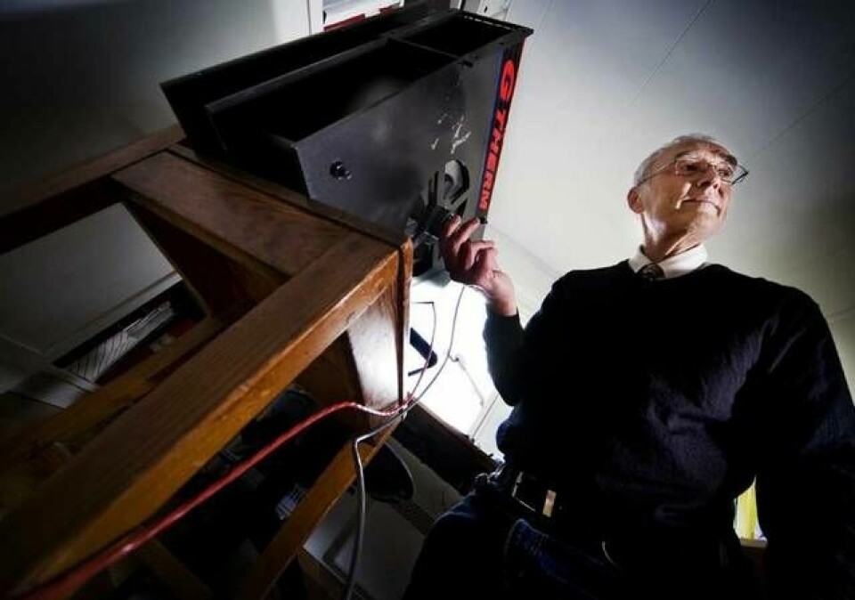 Björn Gudmundssons uppfinning, värmeväxlaren Rototerm, bygger på hur luft strömmar vid roterande skivor. Foto: Joakim Braun