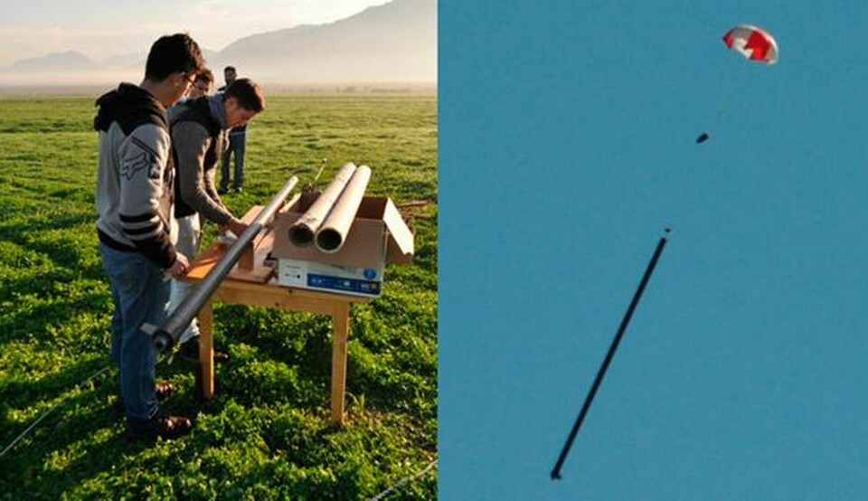 Raketen som drivs av luft och vatten nådde 830 meter med en topphastighet på 550 km/h. Foto: University of Cape Town