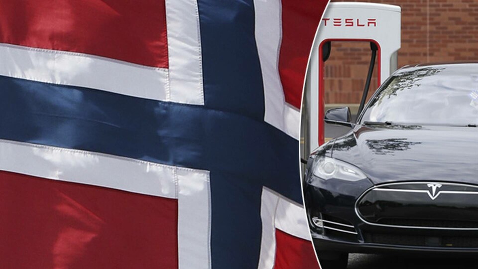 Efter skarp kritik från bland annat miljöorganisationer har Norges regering slopat ett förslag om höjd skatt för tunga elbilar. Foto: TT / AP Photo / Chuck Burton, Erik Johansen / NTB scanpix / TT Efter skarp kritik från bland annat miljöorganisationer har Norges regering slopat ett förslag om höjd skatt för tunga elbilar. Foto: TT / AP Photo / Chuck Burton, Erik Johansen / NTB scanpix / TT
