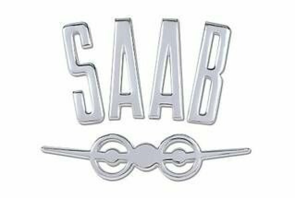 Saabs andra logotype registrerades som varumärk 1945. Planet är inte längre en B3:a utan en B18, Saabs första egentillverkade bombplan.