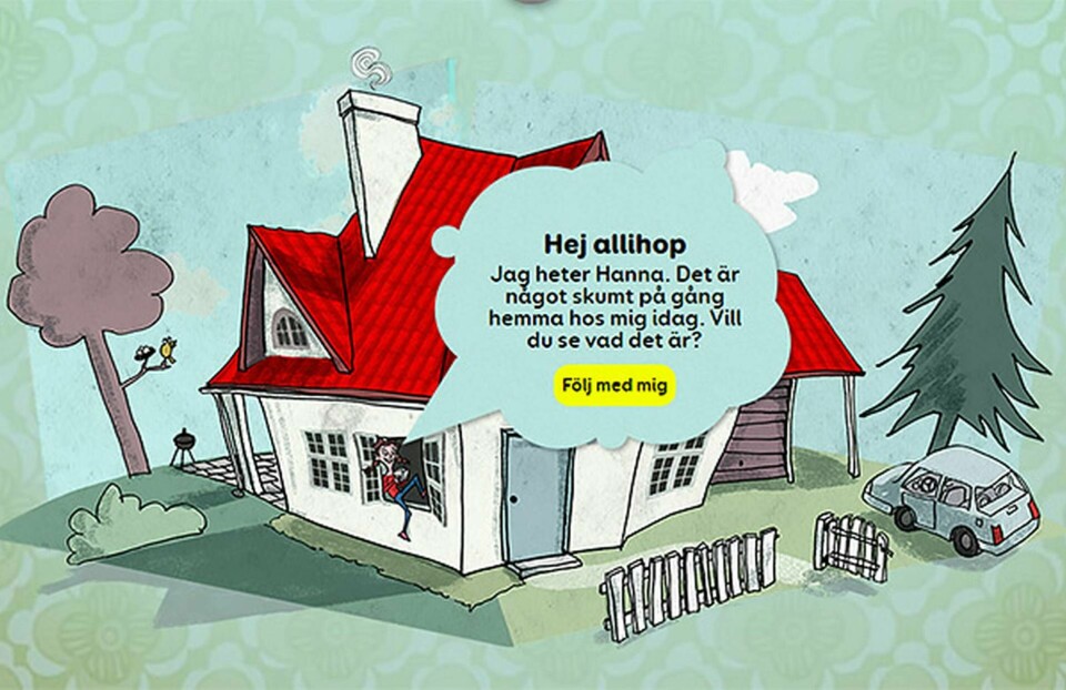 Hannas hus-sajten ska lära barn att vara försiktiga med kemikalier. Bild från hannashus.se