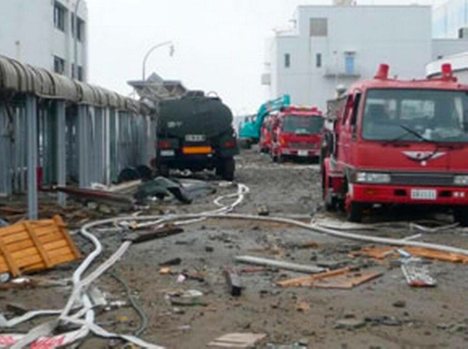 Brandbilar i Fukushimas kärnkraftverk 16 mars 2011. Foto: Tepco Brandbilar i Fukushimas kärnkraftverk 16 mars 2011. Foto: Tepco
