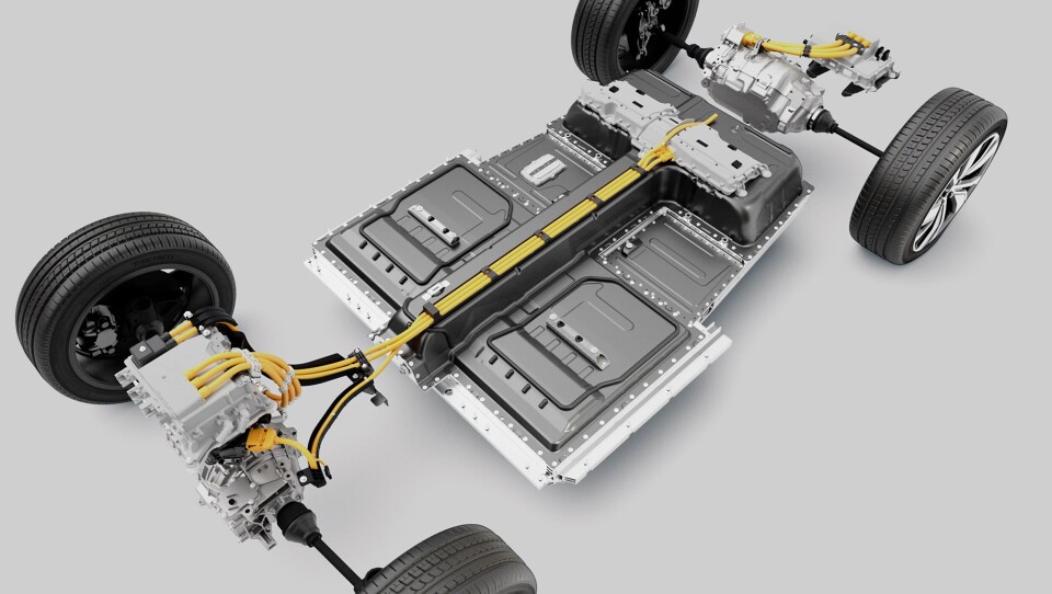 Batteripaketet på Volvo XC40 Recharge. Foto: Volvo Cars Batteripaketet på Volvo XC40 Recharge. Foto: Volvo Cars