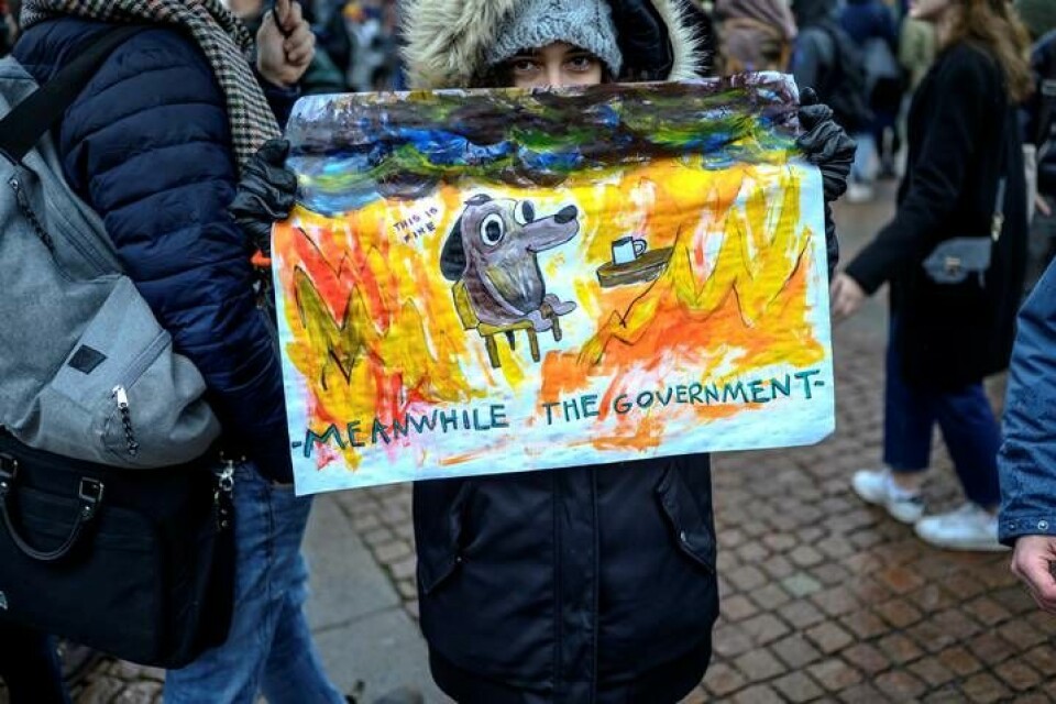 Skolstrejk för klimatet på Gustav Adolfs torg i Göteborg. Foto: Björn Larsson Rosvall/TT