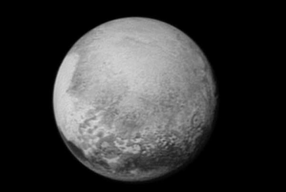 Pluto fotograferad 12 juli på 2,5 miljoner kilometers avstånd från sonden New Horizons. Foto: Nasa Pluto fotograferad 12 juli på 2,5 miljoner kilometers avstånd från sonden New Horizons. Foto: Nasa