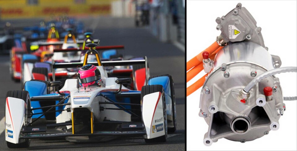 Idag sitter samma typ av motor från McLaren i alla Formel E-bilar. Foto: FIA Formula-E & McLaren Idag sitter samma typ av motor från McLaren i alla Formel E-bilar. Foto: FIA Formula-E & McLaren