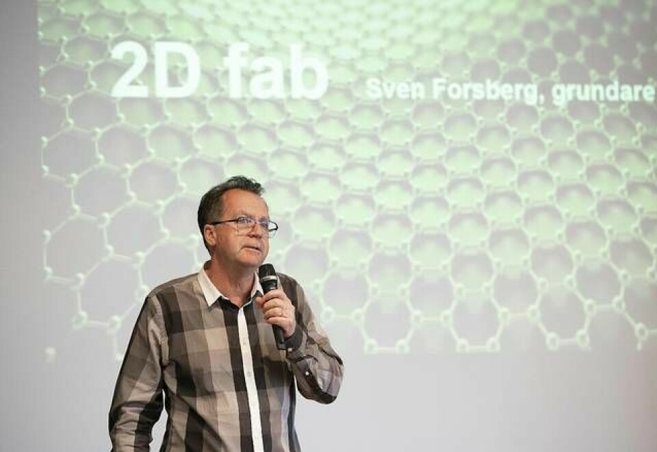 Sven Forsberg, vd och grundare av 2D Fab, på 33-listans delfinal i Umeå. Foto: Henke Olofsson
