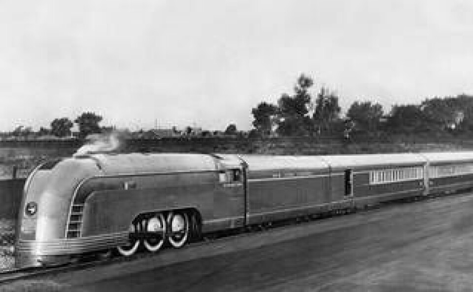 Tåget Mercury, bild från 1936. Det gick mellan Cleveland och Detroit, och var formgivet av Richard Dreyfuss. Foto: Underwood Archives/REX