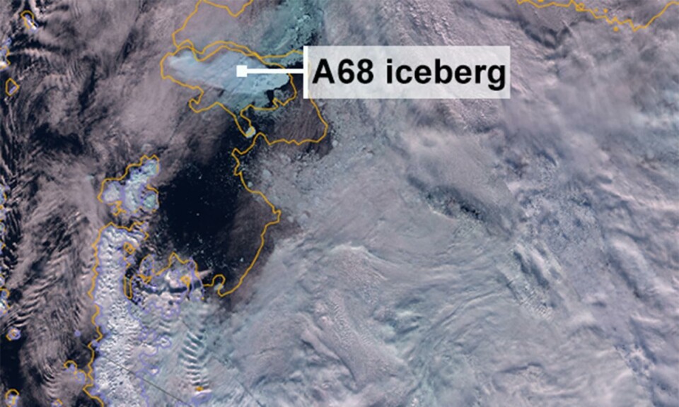 Bild från Esa-satelliten Sentinel-3. Foto: Copernicus Data/Sentinel-3/ESA/A.Luckman Bild från Esa-satelliten Sentinel-3. Foto: Copernicus Data/Sentinel-3/ESA/A.Luckman